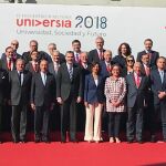 El Rey junto a los participantes del IV Encuentro Internacional de Rectores Universia 2018 en Salamanca