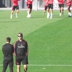 Julen Lopetegui, en el entrenamiento de ayer