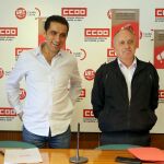 Vicente Andrés (CCOO) y Faustino Temprano (UGT) presentan las movilizaciones / Miriam Chacón/Ical