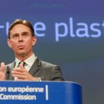 Jyerk Katainen, vicepresidente para el Empleo, Crecimiento, Inversión y Competitividad, ayer, en el Parlamento Europeo