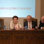 Luis Rey, la Infanta doña Margarita, Carlos Zurita y Rafael Benjumea, inauguran el solenme acto académico