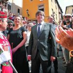 Puigdemont, ayer en Berga, durante el oficio solemne de conmemoración de los cien años de la coronación de la Mare de Déu de Queralt.