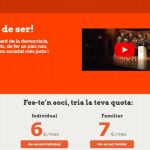 Ómnium pide a sus socios duplicar su cuota anual para afrontar el referéndum y las multas