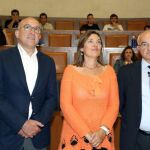 La consejera Milagros Marcos inaugura «Agricool» junto al presidente de la Diputación de Valladolid, Jesús Julio Carnero, y el director del curso, Luis Navarro