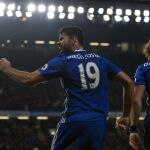 Diego Costa tras marcar ante el Stoke City en el Stamford Bridge, de Londres