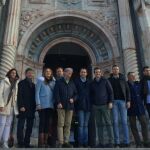El vicesecretario de comunicación del PP, Pablo Casado, ayer en la Basílica de la Santa y Vera Cruz de Caravaca