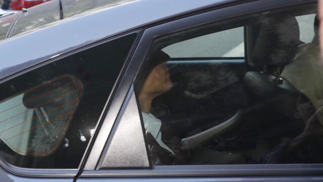 Pedro Sánchez a su llegada esta mañana a la sede del PSOE.