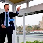 Pablo Casado durante el mitin en Sevilla