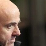Luis de Guindos, a su llegado hoy a la reunión del Eurogrupo en Bruselas.