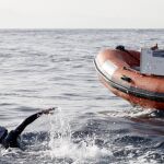 David Meca cruzando a nado el Estrecho de Gibraltar
