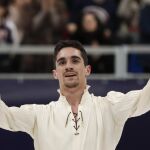 Javier Fernandez, hoy, en Moscú, tras terminar su ejercicio
