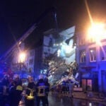Lugar de la explosión, en la zona de Paardenmarkt