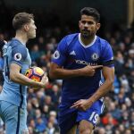 Diego Costa, autor de un gol y una asistencia, durante el partido