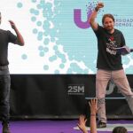 Pablo Iglesias durante su intervención en la clausura de la «Universidad de Podemos», ayer, en Madrid