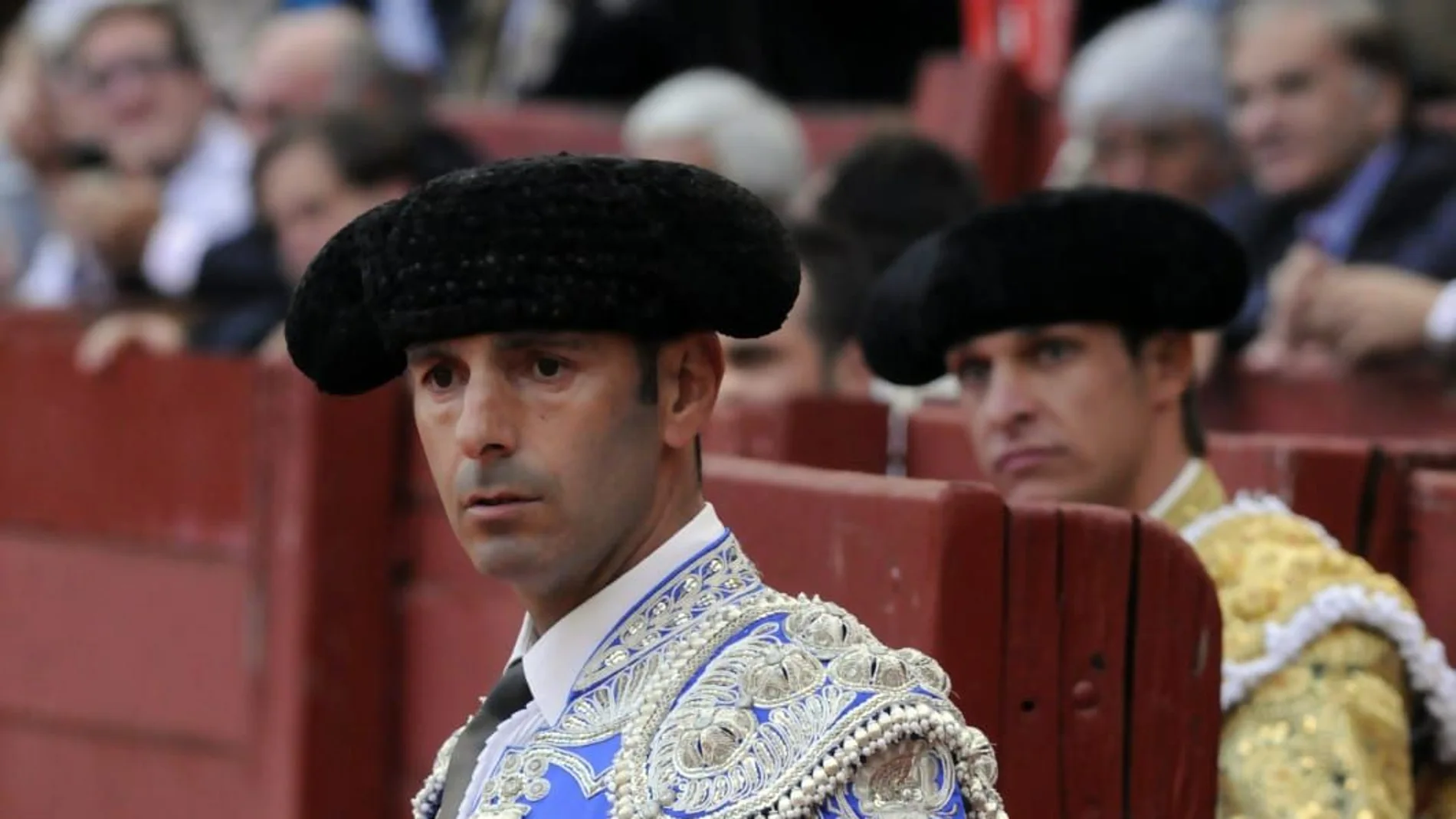 Santiago Acevedo, con El Juli, en la Plaza de Toros de Aranjuez Foto: Alcolea