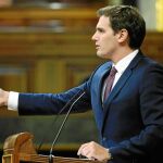 El líder de Cs, Albert Rivera, ayer en el Congreso durante una de sus intervenciones
