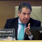 El director general de Tráfico, Gregorio Serrano, durante su comparecencia para informar de su gestión en el colapso de la autopista de peaje AP-6 en el Congreso de Los Diputados