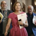 La presidenta del Parlament, Carme Forcadell, se dirige a la reunión de la Mesa del Parlament
