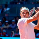 Roger Federer en el partido frente a Monfils