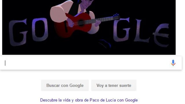 El doodle dedicado a Paco de Lucía
