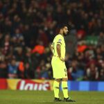 Luis Suárez, después de un gol del Liverpool
