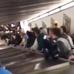 Momento en el que falla la escalera mecánica