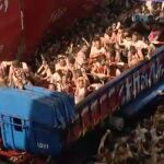 El momento cumbre de la celebración de la Tomatina.