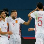Jordi Alba celebra el gol