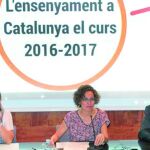 La consellera de Ensenyament, Meritxell Ruiz, durante la presentación ante la prensa del nuevo curso escolar que comienza el 12 de septiembre.