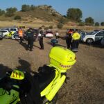Puesto de Mando Avanzado donde se coordinó la búsqueda del joven senderista desaparecido en Jumilla, ayer