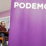 Pablo Echenique, secretario de Organización, durante la rueda de prensa celebrada tras el Consejo de Coordinación de Podemos