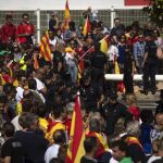 Manifestantes en el acto de Podemos de este domingo en Zaragoza