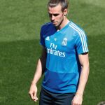 Gareth Bale, durante el último entrenamiento del Real Madrid