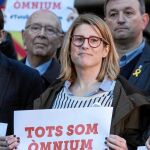 Elsa Artadi, el jueves en la manifestación contra los registros a la sede de Òmnium