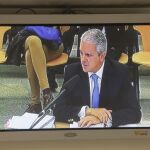 Los periodistas siguen desde la sala de prensa de la Audiencia Nacional en San Fernando de Henares, la declaración del considerado número dos de la trama Gürtel y ex secretario general del PP gallego, Pablo Crespo.