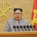 Kim Jong Un, durante su discurso de Año Nuevo