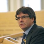 El expresidente catalán Carles Puigdemont en la Universidad de Helsinki,
