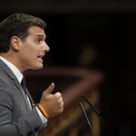 El líder de Ciudadanos, Albert Rivera, durante su intervención.