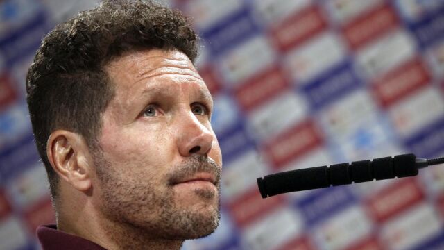 El entrenador del Atlético de Madrid, Diego Pablo Simeone
