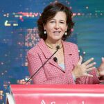 Ana Botín, presidenta de Banco Santander, ayer, en Nueva York