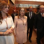 Los presidentes Silvia Clemente, Ana Pastor, Pío García Escudero y Juan Vicente Herrera salen del hemiciclo tras el acto en el que las Cortes regionales, el Congreso de los Diputados y el Senado conmemoran el 40 Aniversario de la Constitución y el 35 del Estatuto de Autonomía