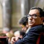 El abogado de Carles Puigdemont, Jaume Alonso Cuevillas, ayer en el Parlament