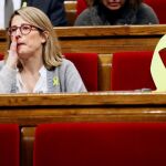 Elsa Artadi, emocionada ayer en el Parlament