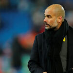 Guardiola, durante un partido del Manchester City