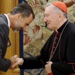 El rey Felipe VI recibe hoy, en el Palacio de La Zarzuela, al secretario de Estado de la Sanda Sede, el cardenal Pietro Parolin.