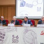 El consejero Sáez Aguado y Beltrán de Heredia, entre otros, en el congreso
