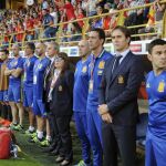 Imagen de archivo del 5 de septeimbre pasado, del entrenador de la selección española Julen Lopetegui (2d) durante el partido contra Liechtenstein