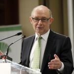 El ministro de Hacienda y Función Pública, Cristóbal Montoro, durante su intervención en un desayuno informativo. Efe