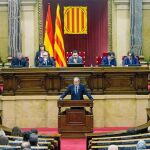El Pleno del Parlament ayer durante el Debate de Política General/ Efe