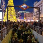 Imagen de la estación de Callao ayer, cuando aún había cortes de tráfico